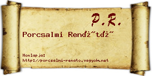 Porcsalmi Renátó névjegykártya