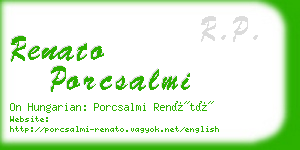 renato porcsalmi business card